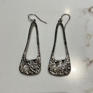 Alexis Bittar Silvertone Drop Earrings with Crystals
